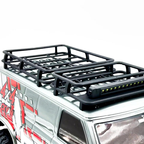 Roof rack and LED lights on RockVan RC Crawler One Eighteenth Scale With Two Speed Transmission And All Metal Gears Ready To Run Evolved