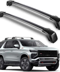 Heavy Duty 350 Lbs Roof Rack Cross Bars For SUV Roof Rails Lockable Aluminum Rails Fits Tahoe 2021-2026 shown on vehicle