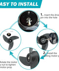 Installation steps for Go To Three Blade Trolling Motor Propeller Replacement For Machete III 3.5 Inch Hub Small Boat Motor