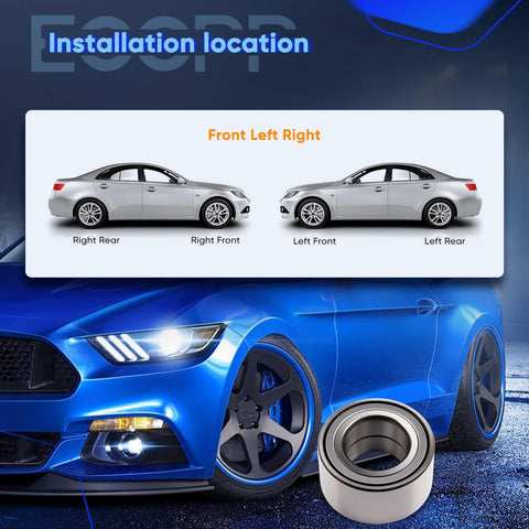 Front Wheel Hub And Bearing Assembly 510055 Direct Fit OE Quality location guide and product image for installation on cars.