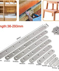 80 Piece Stainless Steel Flat Plate Brackets Heavy Duty Wood Furniture Corner Supports showing various sizes and screws, including 293mm x 24mm.