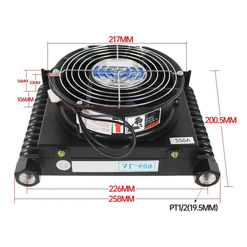 Beefy Oil Cooling Heat Exchanger Radiator Oil Cooler Plate For Hydraulic Systems With 0.8KW Cooling Power And 10 L Per Minute Flow Lightweight 2.3kg DC12V Wide Application