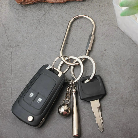 Solid Brass Carabiner Keychain Clip With Screw Lock Built To Last Rugged Key Organizer with keys and charms attached
