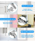 Beefy Heavy Duty Rotating Concealed Cabinet Hinges 4 Pack 175 Degree Hydraulic Soft Close Adjustable Mounting