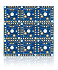 Nine Piece Key Switch Breakout Prototype PCB Board Compatible With Cherry MX For DIY Mechanical Keyboard Projects And Breadboard Prototyping With Full Pin Compatibility And Easy Hookups, 3x3 blue PCB panels