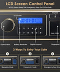 Fireproof Safe With Biometric Access, Waterproof 1.4 Cubic Foot Electronic Digital Security Safe For Home Office LCD panel