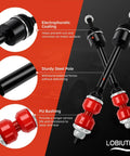 Front Sway Bar Kit 36mm with PU End Links for Ram 1500 4WD 2009-2022 Includes Bushings, Retainers and End Links for a Beefed-Up Ride and Tighter Handling Fits Dodge Ram Classic 1500 2019-2022 Suspension Upgrade black PU end links with red bushings