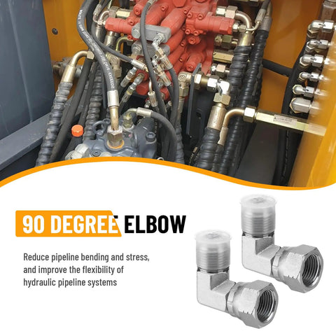 5 Pack 90 Degree JIC 37 Degree Hydraulic Elbow Fittings Half Inch JIC Male X Half Inch JIC Female With Beefed-Up Protection Cover