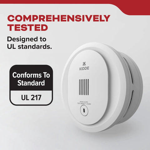 Compact 10SDR Smoke Detector With AA Battery Power Quick Smoke Detection 85 dB Siren Red LED Alarm Light 9th Edition Easy Install Home Safety Sensor For Apartments And Homes, UL 217