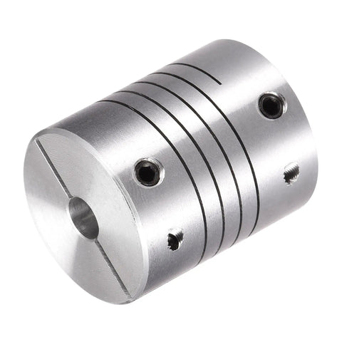 Two Pack Aluminum Helical Beam Motor Shaft Coupler Five Mm To Twelve Mm Bore Zero Backlash Spring Flex Design For DIY Pros.