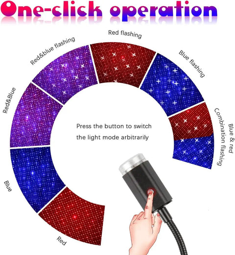 Multi Color USB Star Light With Seven Lighting Effects And Adjustable Modes, USB Powered Mood Vibe Lighting Decor product diagram