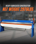 120 Inch Manual Sheet Metal Brake With 14 Gauge Capacity Pro Grade Built Tough For Big Jobs, Model PB12014, frontal view