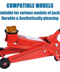 Universal Magnetic Jack Pad Set For Cars, 2 Pack Pinch Weld Jack Adapters on a red hydraulic floor jack