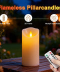 Rechargeable Flameless Candles 3 Pack With Extra Bright Ivory LED Pillars, Real Wax Dripless Flicker, 10 Key Remote.