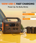Beast Portable Solar Generator Explorer 300 Power Station 292Wh charging devices on car hood with USB-C ports visible