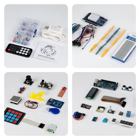 Mega R3 Arduino Starter Kit With 200 Plus Components, LCD1602 Display, GY-521 Sensor, 35 Lesson PDF Tutorial, IDE Ready parts.