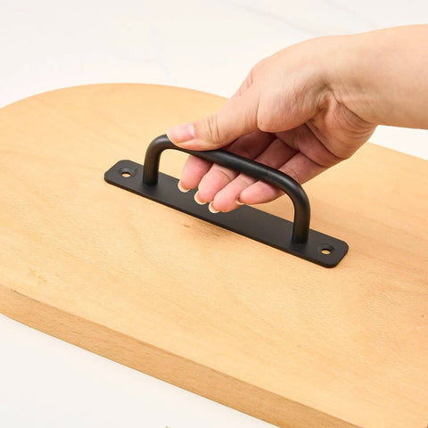 Matte Black Alloy Sliding Barn Door Handle, Heavy Duty Pull With Screws, Easy To Install for interior doors, held in hand