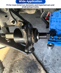 19 Piece Universal Front Wheel Drive Bearing Puller Kit for Front Wheel Hub Removal and Bearing Installation on Vehicles.