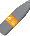 Extra Thick Ironing Board Cover And Pad With Four Layer Padding, Heavy Duty, shown in gray with orange label highlighting 4 layers.