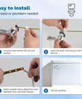 Universal Front Mount Toilet Handle Replacement In Chrome Finish With Stainless Steel Flapper Chains installation steps