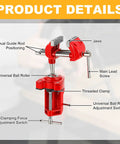 Red Bow Vise For Compound Bows 360 Degree Rotation Professional Bench Mount for tuning and setup recurve and compound bow