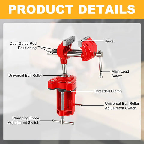 Red Bow Vise For Compound Bows 360 Degree Rotation Professional Bench Mount for tuning and setup recurve and compound bow
