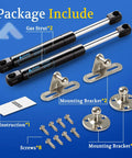 Heavy Duty Gas Struts 10 Inch 18 Lb Lift Supports For Truck Toolbox Cabinet Door Simple Drop In Fit With Full Mounting Kit components.