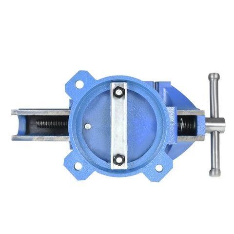 Top view of Heavy Duty 6 Inch Bench Vise With Anvil And 360 Degree Swivel Locking Base For Clamping Tools Built From Tough Steel
