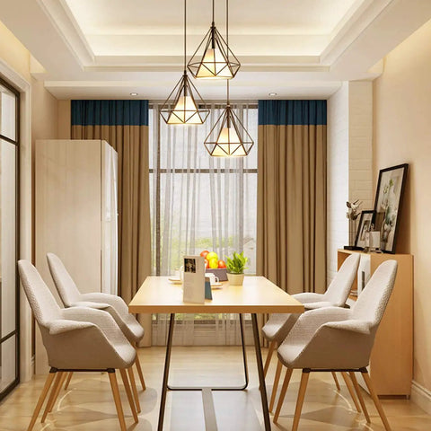 Dining room with pendant lights above table, highlighting Vintage Filament LED Bulb With E26 Base Dimmable 7W To 60W Equiv.