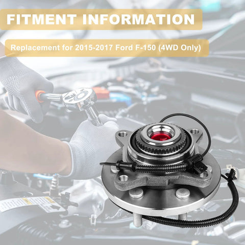 Front Wheel Hub Bearing Assembly Pair For 2015 2016 2017 F150 4WD 6 Lug Direct Replacement OE Spec Quality Front Wheel Bearings