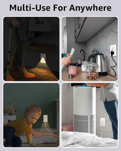 Solid Workhorse Twenty Pack Usb Type C Wall Outlet Plates Featuring Integrated Led Night Light Tamper Resistant 15A Receptacle with usage in various home settings.