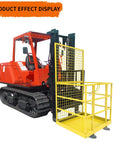 Tough As Nails Heavy Duty Forklift Man Basket And Safety Cage With 1300 Pound Capacity For Two Operators Aerial Work Platform Lifter attached to a red forklift.