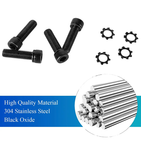 Replacement Allen Head AR Grip Screws Kit With Exterior Tooth Lock Washers In Black Zinc Plated Quarter Inch Twenty Eight UNF Fine Thread