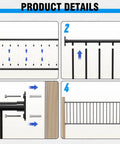 Product details for Slick Aluminum Railing Kit For Indoor Outdoor Deck And Stair Guard Rail With Pre Drilled Template For No Brainer Diy Install On Wood Or Concrete Without Posts At 36 Inches.