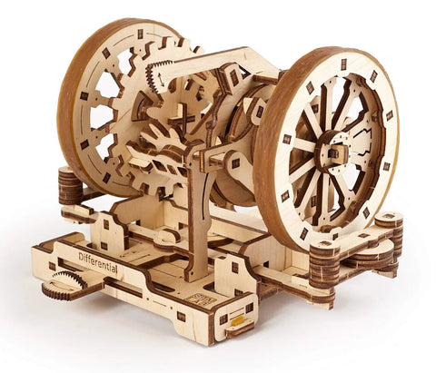 Build A Legit Working Vehicle Differential System With This Hands On Wooden Model Kit, detailed wooden gear model demonstrating mechanics.