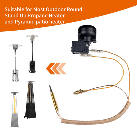 Repair Kit With Thermocouple And Safety Tilt Switch For Outdoor Propane Heaters Replacement Parts with propane heaters shown