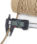 Caliper measuring 5mm thickness of Heavy Duty 100 Feet Jute Twine Rope for DIY Arts Crafts and Gardening, Natural Hemp Fiber.