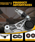 Heavy Duty Serpentine Belt Tensioner Kit For Jeep Wrangler 2012 2017 3.6L Replacement With Durable Pulleys Bolt On Ready Fits 2018 JK 3.6L Belt Drive System, silver alloy tensioner with pulley