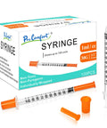 Individually Wrapped 100 Pack Disposable Syringes One Milliliter 30 Gauge Half Inch For Lab And Home Use with packaging