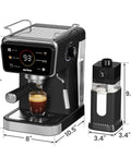 20 Bar Espresso Machine For Home And Office With Milk Frother, Iced Coffee Maker And Cold Brew, Barista Style, LED Display