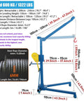 Heavy Duty Portable Hoist Stand Foldable Workshop Engine Crane With Two Way Self Locking Winch Tough As Nails Manual Lifter dimensions and features.