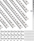 8 Pcs 40 Inch Shelf Pilaster Tracks And 24 Pcs Adjustable Metal Shelf Clips For Mortise Mount Pilaster Strips Ideal For Bookcases Cabinets And Closets
