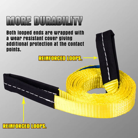 Heavy Duty Rope Hoist Kit with reinforced loops and yellow sling straps for 2 Ton Wheel Block And Tackle System