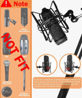 Anti Vibration Condenser Microphone Shock Mount For Studio Use Fits AT2020 MXL 770 MXL 990 Samson G Track Pro Rode Procaster NT1-A Neumann U87 And More Spider Mount For Clean Noise Free Recordings with various incompatible microphones labeled not fit.