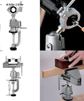 Two In One Universal Rotate 360 Degree Clamp On Vise With Drill And Grinder Holder for woodworking, DIY projects, home shop use.