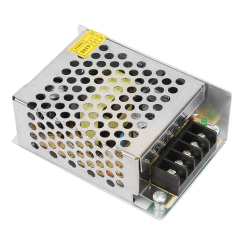 12V 2A LED Switching Power Supply With Built Tough Aluminum Alloy Case And Dual Cooling For Industrial DC Applications 25W Short Circuit Protection And Over Temperature Protection For LED Lighting And Equipment, perforated metal case