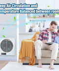 8 Inch In Wall Vent Fan For Room To Room Air Transfer, living room, quiet airflow, 10 speed remote control, white design