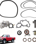 Engine Timing Belt Kit With Fresh Water Pump Set Compatible For Toyota Tacoma And Tundra Trucks From 1995 Till 2000 Ensure Smooth Engine Operation And Stop Breakdowns While Driving Using Beefy Parts That Outlast OEM Options Shop Best Deals Now. timing belt kit, water pump, pulleys, gaskets, and seals for Toyota Tacoma truck