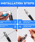 Installation steps for Heavy Duty Sewer Jetter Kit For Pressure Washer With Fifty Foot Drain Cleaning Hose And Gun Includes Button Nose And Rotating Nozzles Corner Nozzle M22 Adapters Quarter Inch Quick Connect Perfect For Clearing Stubborn Clogs Like A Pro.
