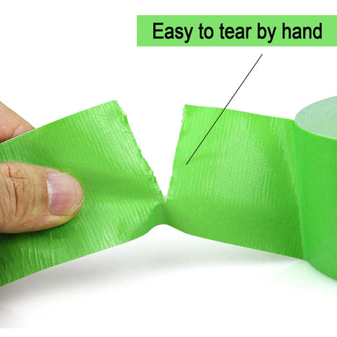 Green Heavy Duty Duct Tape 9 Mil Thick, 1.88 Inch Wide, 30 Yards Per Roll, Industrial Grade Waterproof Tape For Packing And Repairs, Strong Sticky Utility For Concrete, Wood, Glass, Metal, Plastic, 2 Rolls Total 60 Yards, torn by hand